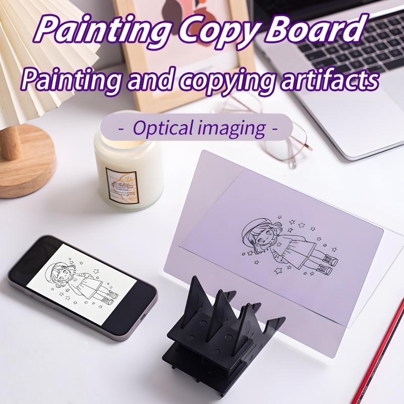 Lightweight And Portable Optical Drawing Tracing Pad Optical Projector Painting Copy Board Mirror Reflection Projection Tracing Plate Board Comic Tracer Art Stencil Tool with Phone/Pad Xmas Gift for,Students,Sketching,Painting Art Drawing Supplies