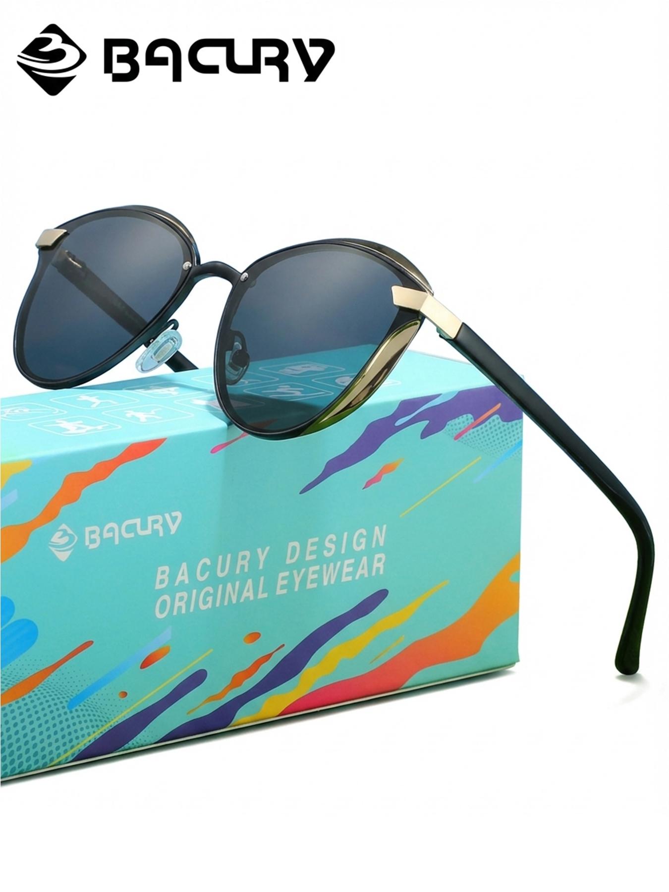BACURY Exquisite Cat Eye Frame, Polarizing Film, Sunglasses, Versatile Beach And Seaside Vacation, Daily Travel, Windproof, Dustproof, Uv Resistant, Driving And Hiking To Reduce Glare
