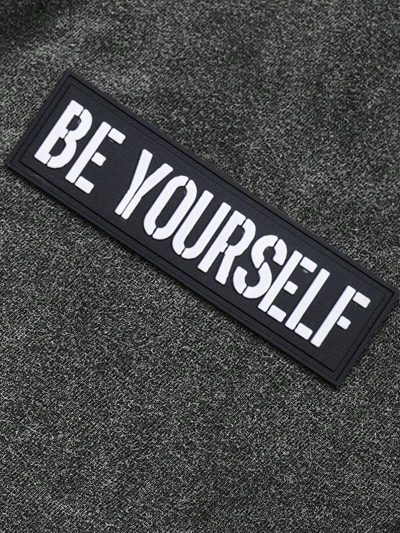 Men's Young Street Style Cotton Sport Pants, Loose Fit Wide Leg Design, Simple Letter Embroidery, Casual Fashion Joggers