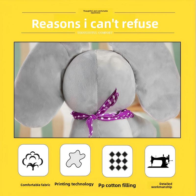 Cute Singing Elephant Plush Toy, Perfect Christmas Gift for Kids, Interactive Music Playing Elephant, Swinging Ears, Soft & Safe,30cm/11.18inch