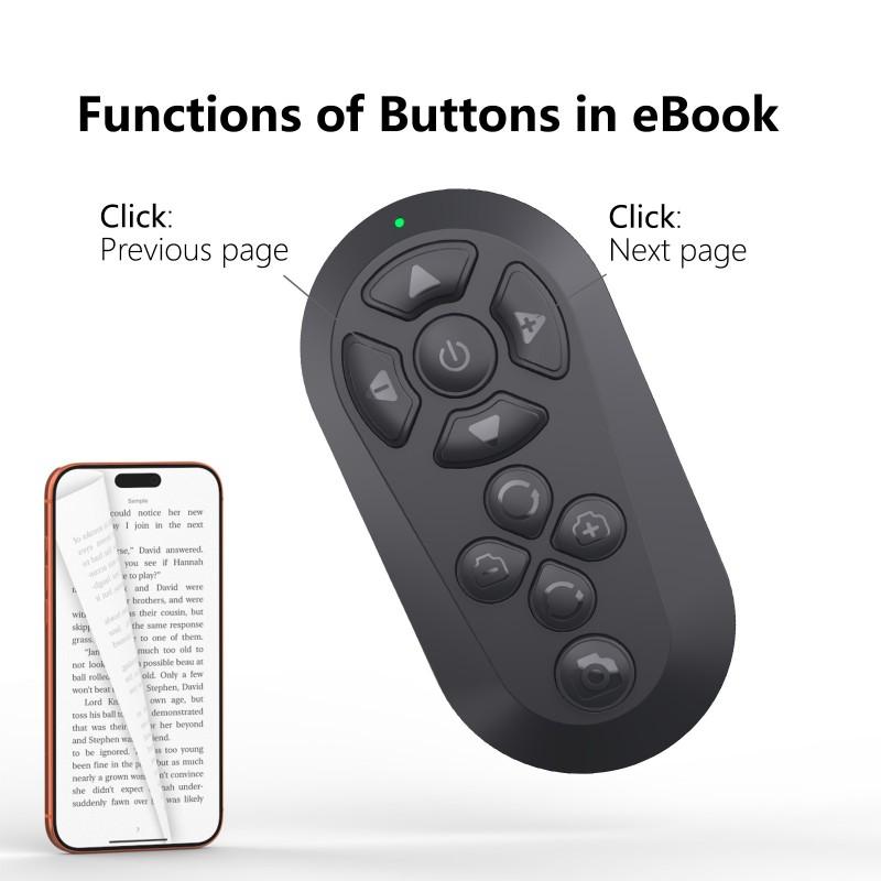 Bluetooth-compatible Remote Control for Short Video Scrolling, Page Turning, Volume Control, Camera Shutter, Multi-System Hands-Free Phone Handle, 2026 Upgrade Edition
