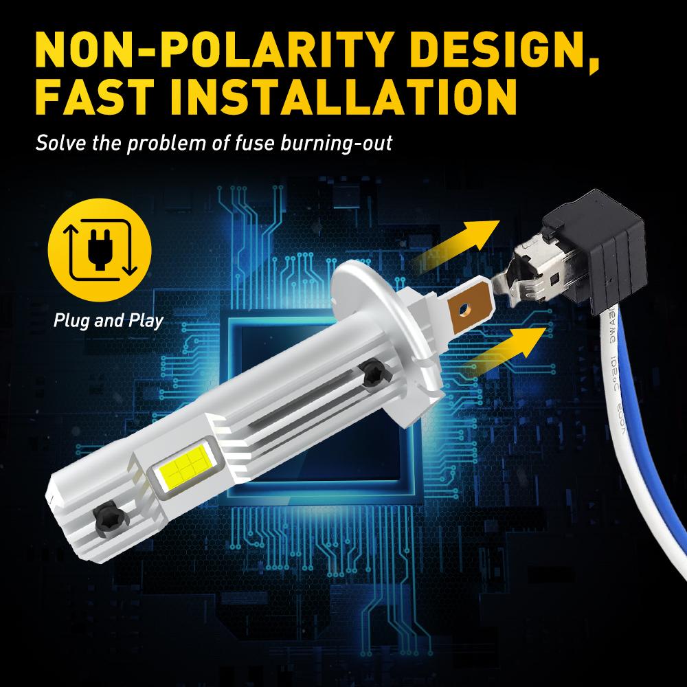 AUXITO H1 6500K LED Headlight Bulbs 10000LM 100W Kit Hi/Low Beam Super Bright GF