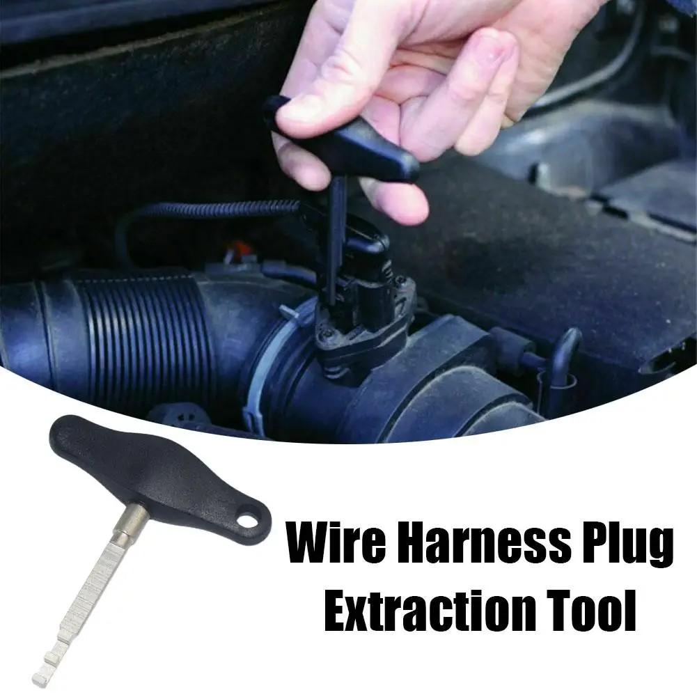 Portable T-Shape Terminal & Connector Removal Tool, Car Wire Harness Plug Extractor, Auto Sensor/fog Light Repair Accessory