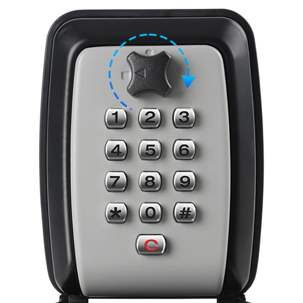 Key Lock Box Wall Mount with Code, Key Lock Box for Outside, Waterproof Key Safe Extra Large Lockbox for Keys Outdoor, 12-Digit Combination Key Storage Box Spare Hider for Home Garage
