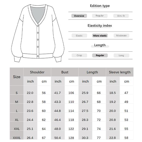 QUALFORT Women's Spring Cardigan Sweater 100% Cotton Button-Down Long Sleeve Oversized Knit Cardigans