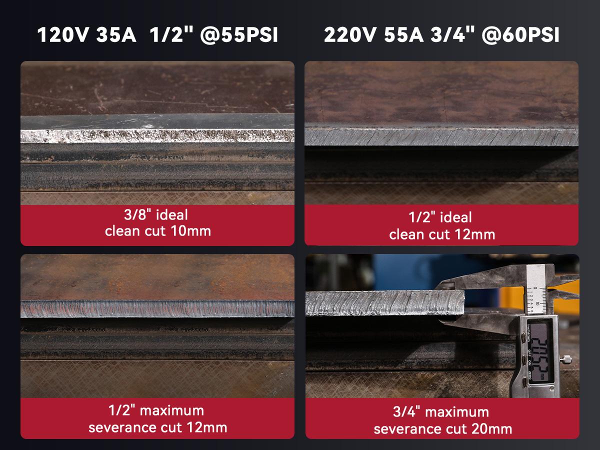 ARCCAPTAIN CUT55LED Plasma Cutter Non-Touch Pilot ARC High Frequency Air Plasma Cutting Machine 120/240V Dual Voltage IGBT Inverter 1/2" Clean Cut Reflow 2T/4T and 1/4" - 18, Digital Welding Machine, Plasma Cutter