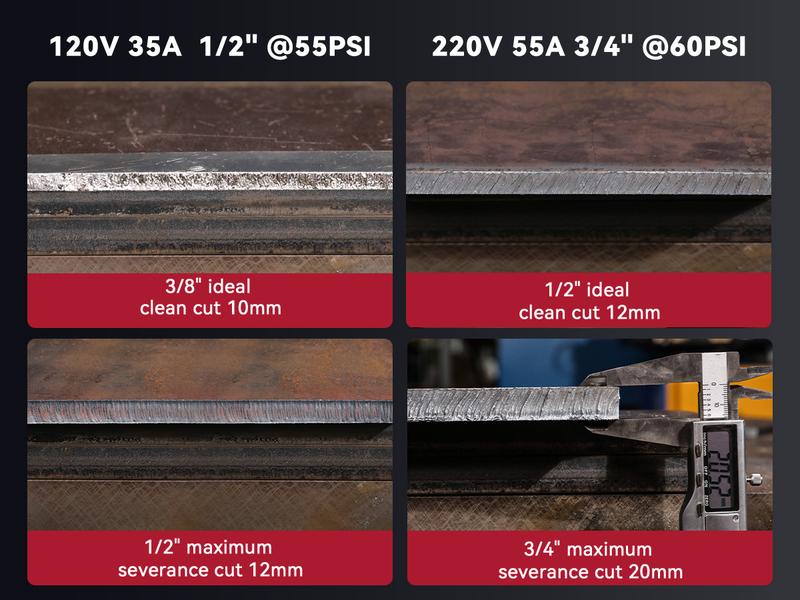 ARCCAPTAIN CUT55LED Plasma Cutter Non-Touch Pilot ARC High Frequency Air Plasma Cutting Machine 120/240V Dual Voltage IGBT Inverter 1/2" Clean Cut Reflow 2T/4T and 1/4" - 18, Digital Welding Machine, Jumpstartsale Plasma Cutter