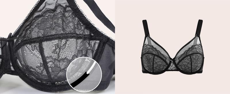 HSIA Enchante Floral Lace Plus Size Underwire Unlined Unpadded Minimizer Full Coverage Bra Women's Wear Comfortable Breathable Mesh Cup
