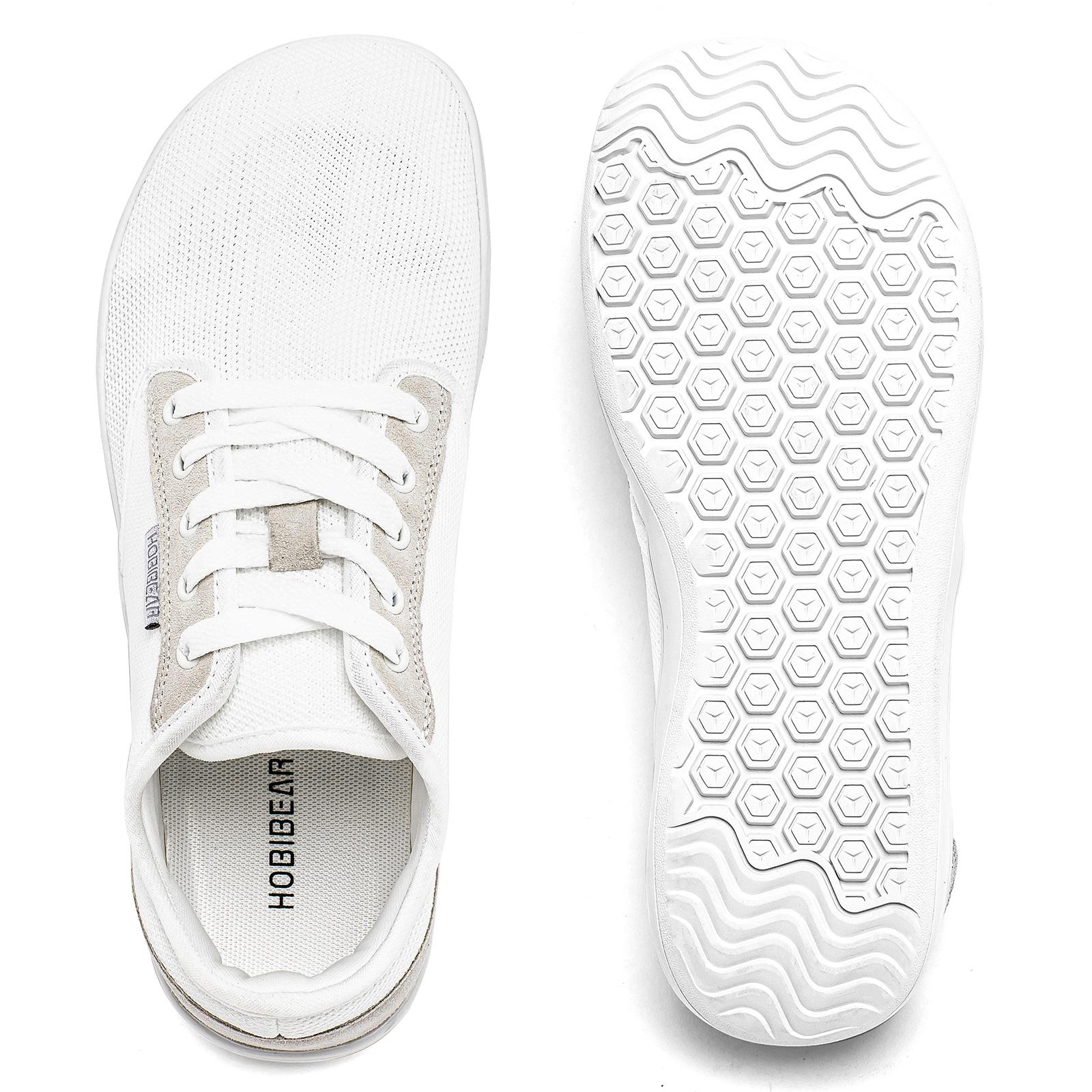 HOBIBEAR Men's Sporty  outdoor run Sneakers low top casual trainers Walking Shoes Closed Athletic Training Sports Shoes Runner Footwear White Running