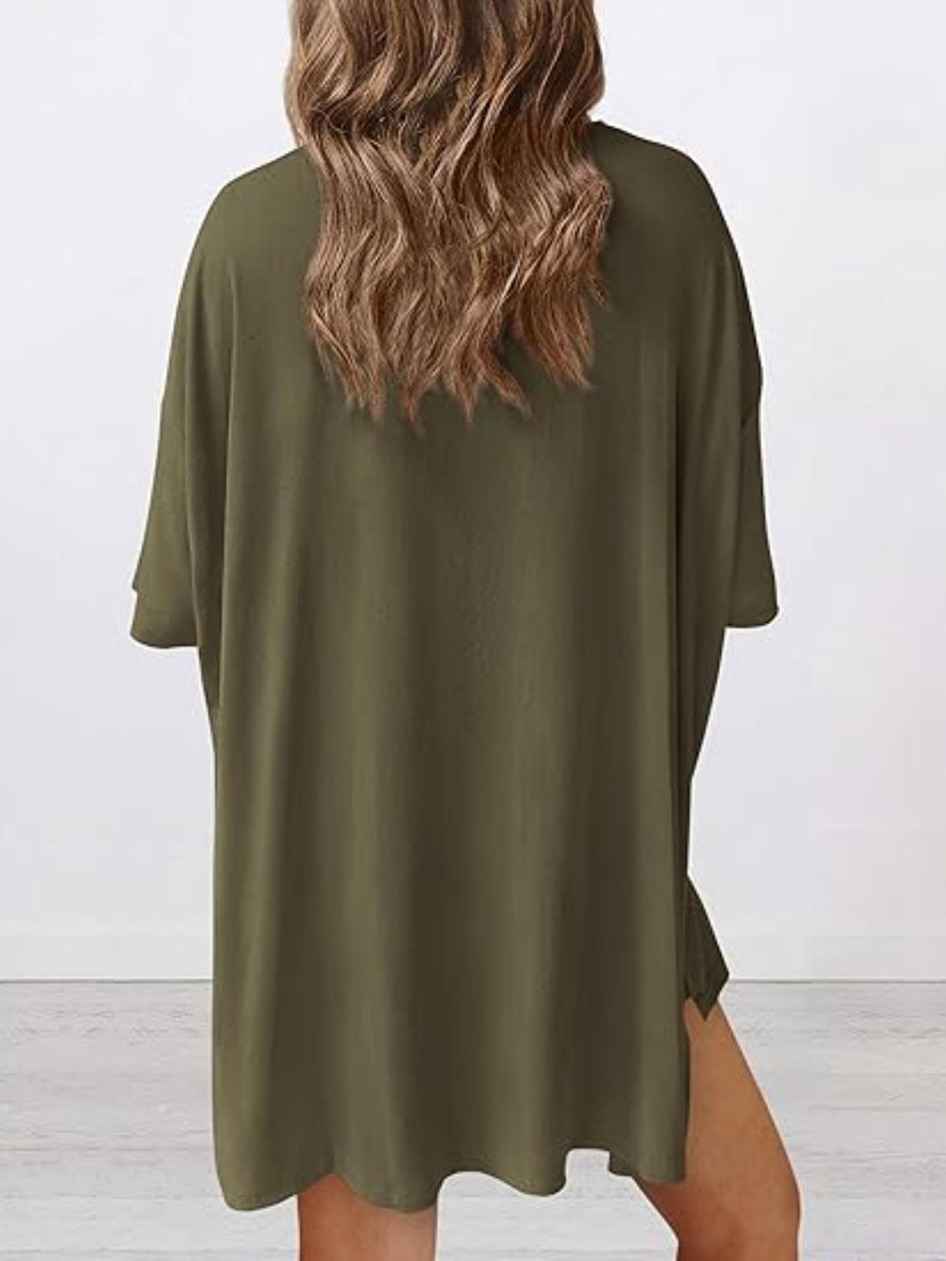 Women's Solid Color T-Shirt and Tight Shorts Set, Summer Comfort Round Neck Pajamas Loungewear, Nightwear, Pocket Design, Suitable for Outdoor Wear