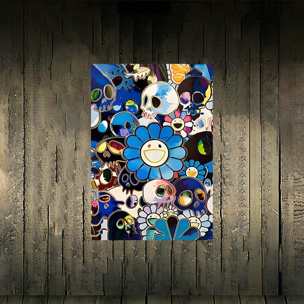 Murakami Takash Painting Fashion Poster Frameless poster pp Matte adhesive paper for Living room hallway bedroom