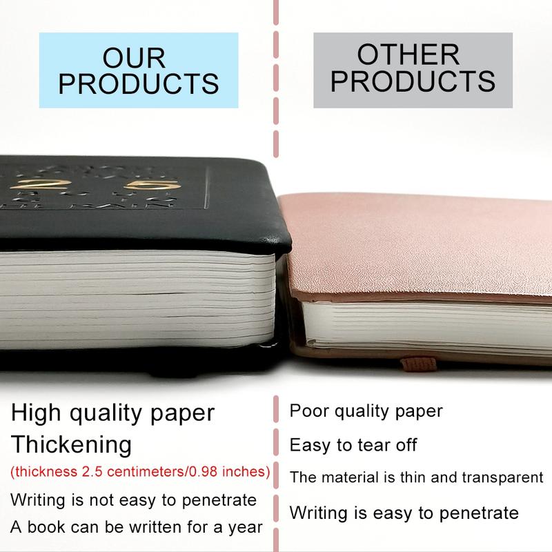 【Christmas Gift】2026 Planner Notebook, Teacher Planner, 365 Day Plan, Cover, Weekly Monthly Planning, School Office Work Organizer, Premium Thick Paper