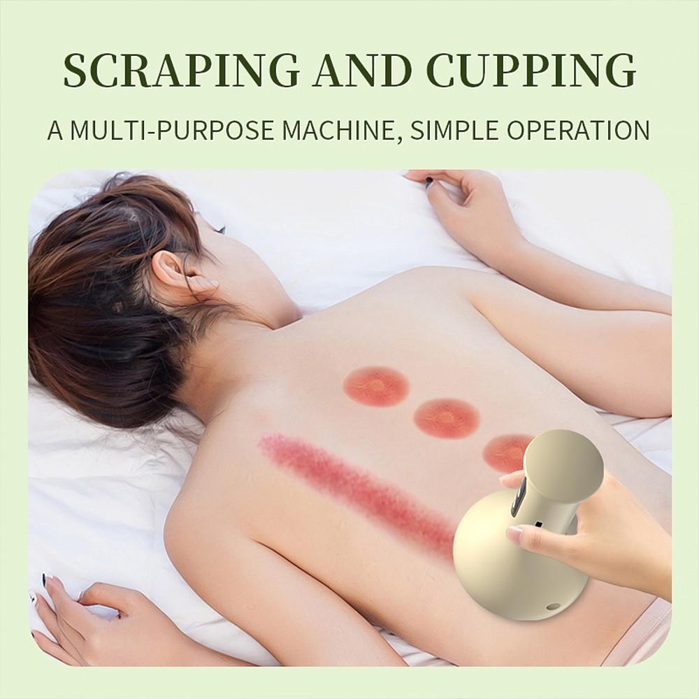 Wireless Vacuum Heating Gua Sha Massager, red & blue light constant temperature therapy, adjustable suction levels, relieves meridians for shoulder, neck, waist and back at home, Relaxation Aid, Neck Shoulder Relaxer
