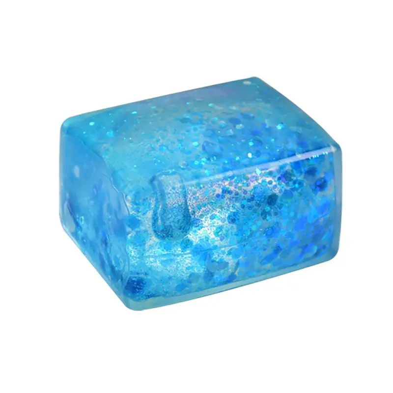4Pcs Glowing Aurora Maltose Ice Cube Squishy, Slow Rising Simulation Cube Tofu Fidget Toy, Shiny Sensory Stress Relief Squeeze Ball for Kids Adults, Perfect for Party Favors Holiday Birthday Gifts Classroom Prizes Squishies Fidget Packs