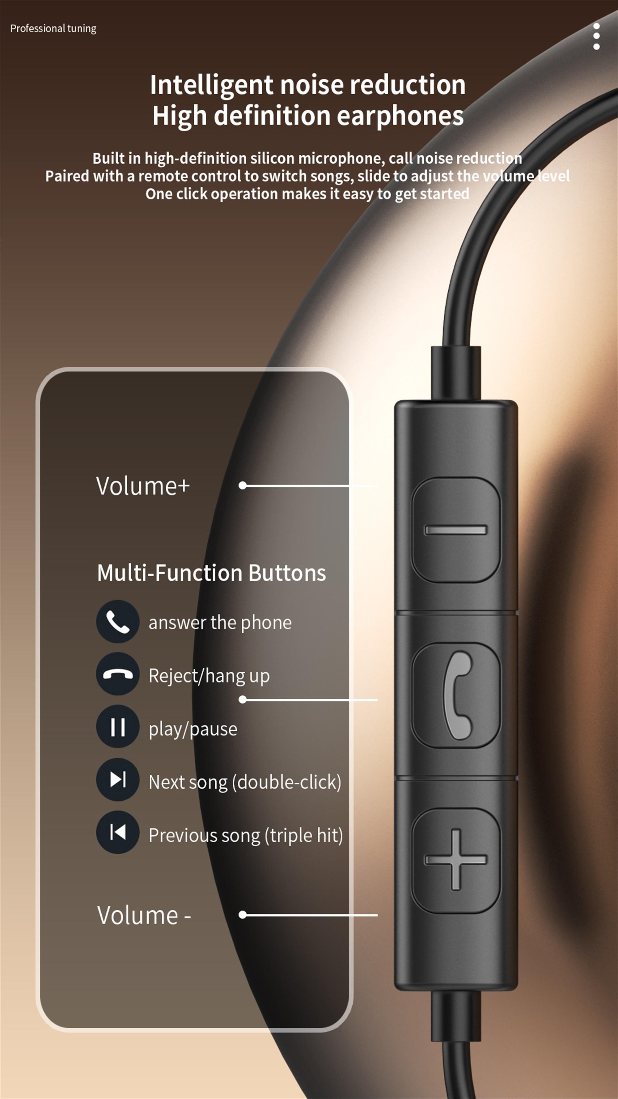 USB C Wired Headphones Dolby Sound With Noise Reduction Type C 3.5mm Music Earphones For Samsung Galaxy S25 S24 Ultra iPhone 15 16 17