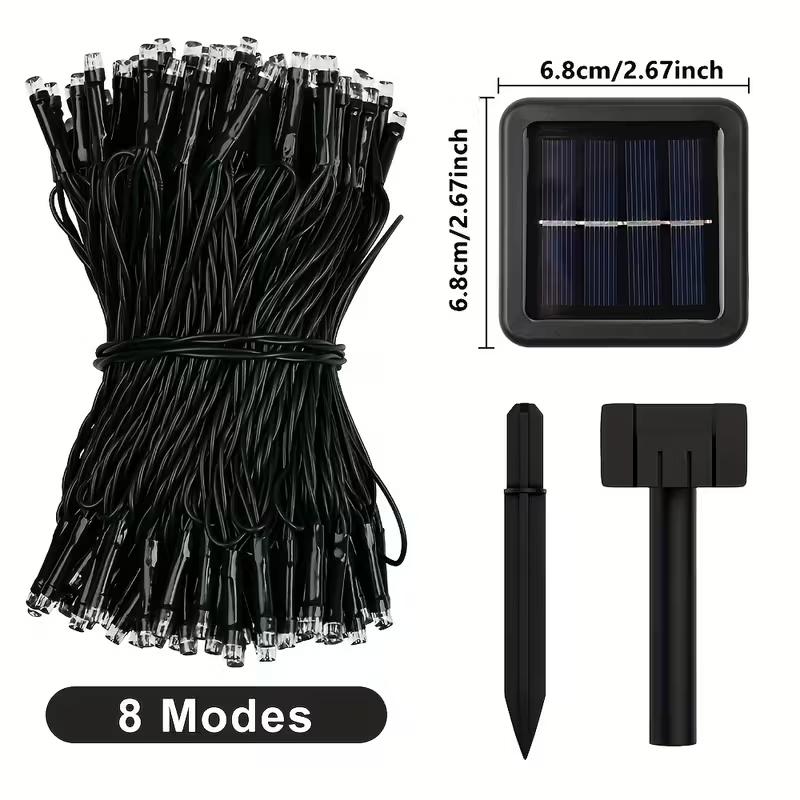 2pack Solar String Lights, 200 LED Christmas Lights with 8 Modes, Ip65 Waterproof Outdoor Garden Yard Wedding Birthday Party Decorations
