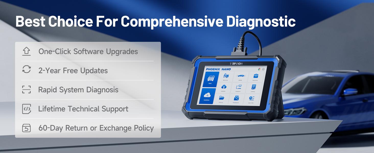 TOPDON Phoenix Nano, Bidirectional Scan Tool, ECU Coding Tool, FCA AutoAuth, CAN FD/DoIP Protocols, 32+ Special Functions, Full System Diagnostic, Free Updates for 2 Years TOPDON Phoenix Nano, Bidirectional Scan Tool, ECU Coding Tool, FCA AutoAuth, CAN FD/DoIP Protocols, 32+ Special Functions, Full System Diagnostic, Free Updates for 2 Years