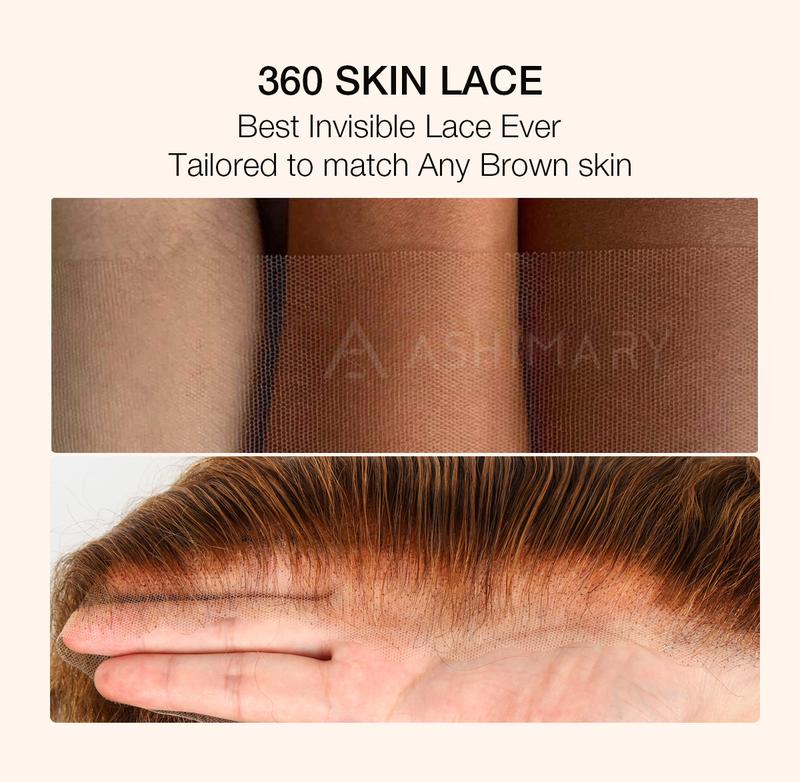 Ashimary Water Wave Invisi-Strap Snug Fit 360 Lace Frontal Pre-Cut Bleached Knots Chocolate Brown Glueless Lace Wig