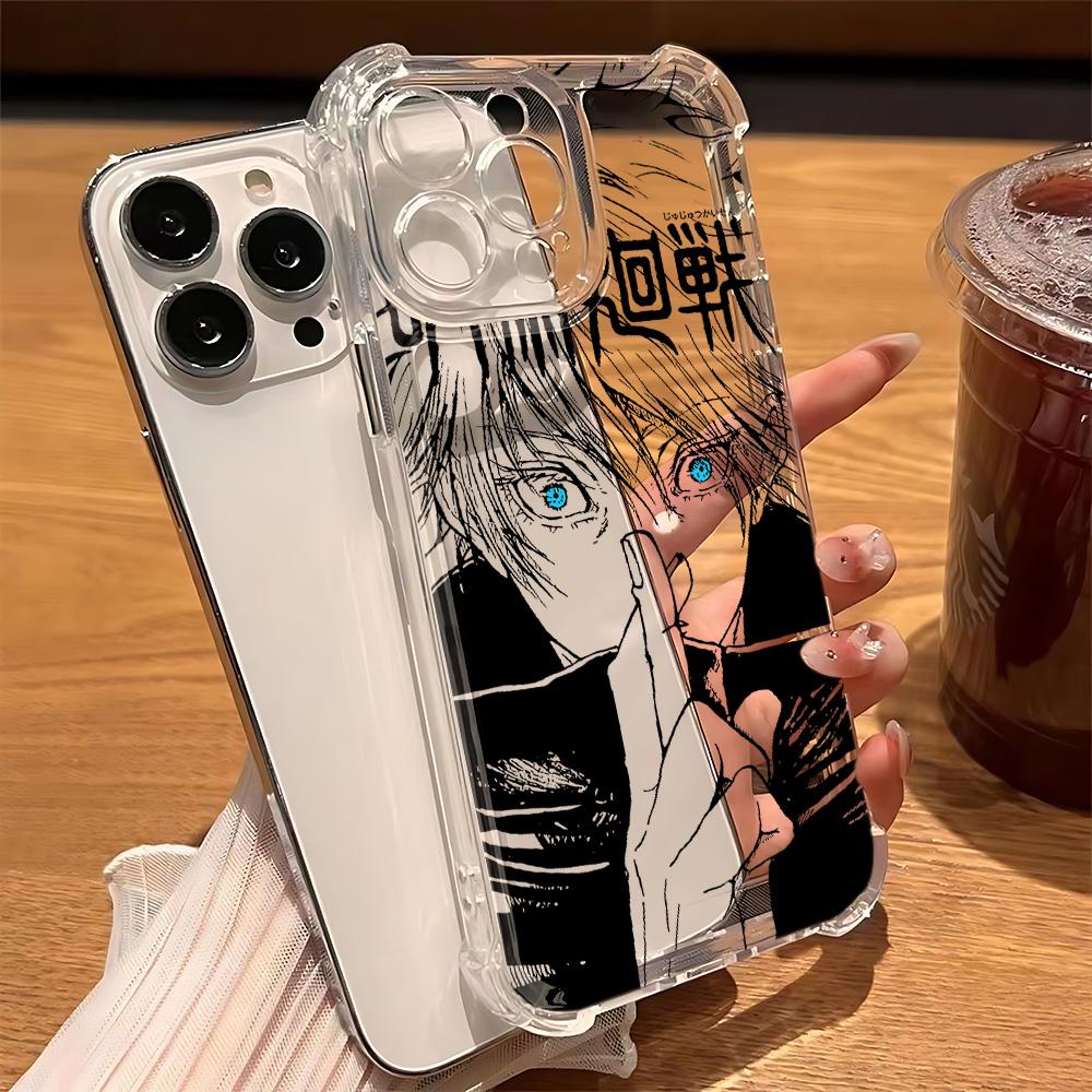 Anime Jujutsus Kaisens Gojo Protective Phone Case Suitable for iPhone 17 16e 16 15 14 13 12 11 Mini Pro Max Air X XR XSMAX 8 7 Plus Anti Fall Transparent Soft Back Cover