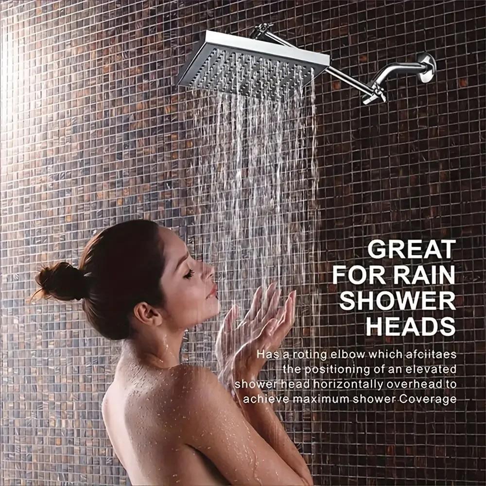 Adjustable Shower Head Extension Arm, Height & Angle Adjustable Shower Arm Extender, Fixing and Holding Shower Head Holder