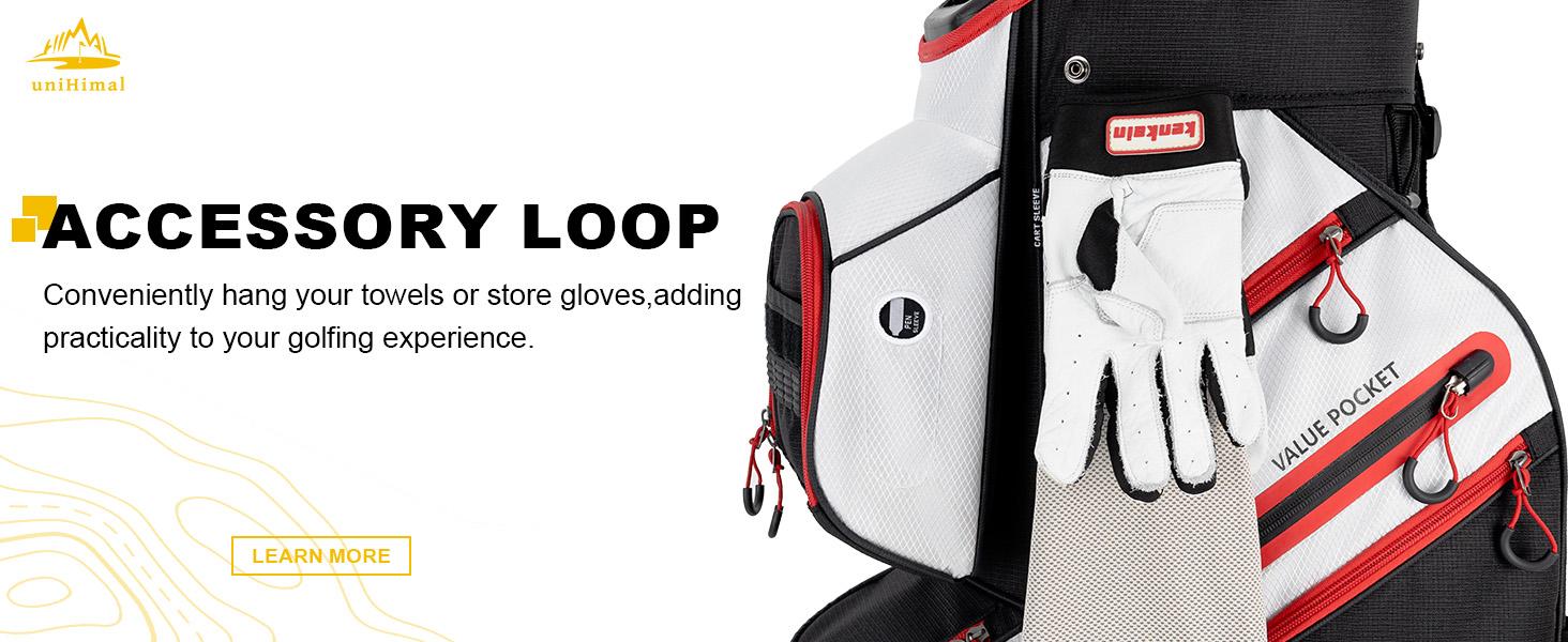 UNIHIMAL Golf Cart Bag, 15 Way Organizer Divider Top and Multiple Pockets, Golf Bag for Men and Women with Comfortable Handles and Rain Cover