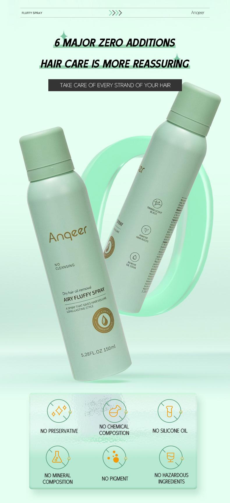 Anqeer 1 Instant Fresh Volumizing Invisible Dry Shampoo - Organic Cleansing Conditioner for Voluminous & Hydrated Hair, Absorbs Oils, Gentle Clarifying Shampoo(150ml)