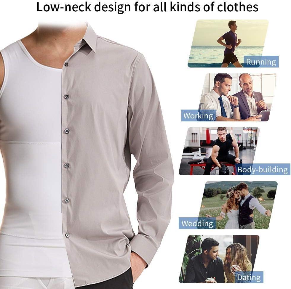 1/2/3/4 Pack Menswear Body Shaper Shapewear Compression Tummy Control Vest Comfy Stretchy Lightweight Workout Tank Top Fabric Breathable Sports Undershirt Elastic Soft Polyester SpringStatements