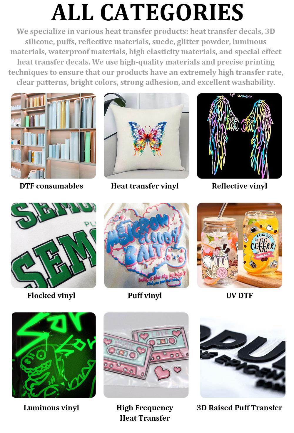 8pcs Vibrant Color Floral Paw Heat Transfer Film, Color-Fast Durable Iron On Patches for Aprons and Work Shirts Personalization, Quality DTF Prints Ready to Press, DIY Craft Supplies