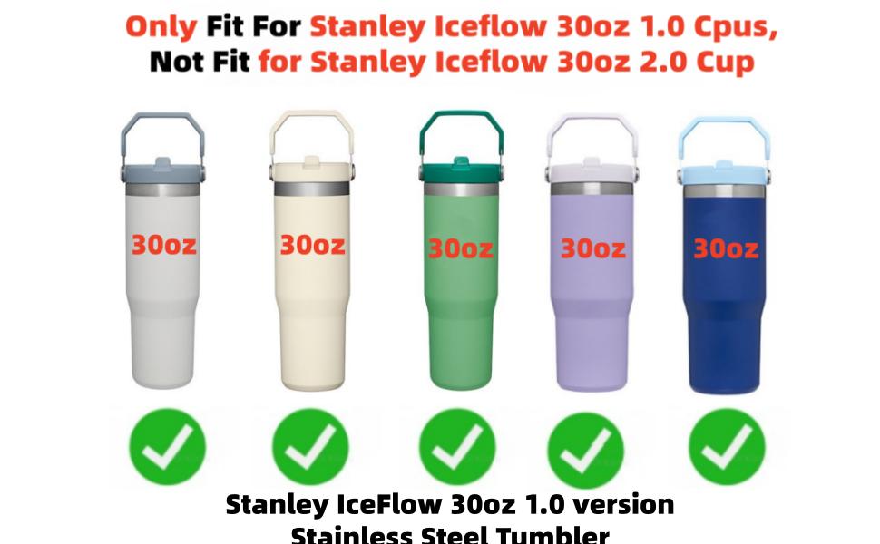 Replacement Straw Compatible with Stanley Iceflow 30oz Flip Tumbler, Reusable Clear Drinking Straws with Straw Cleaner Brush (Fit Iceflow Original Lid,Not fit for Stanley Iceflow 2.0 30oz Cups)