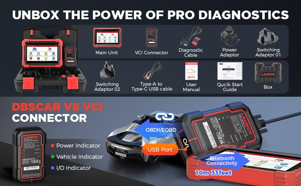 LAUNCH X431 CRP919XBT Elite OBD2 Scanner Car Wireless with ECU Coding, 35+ Resets, CANFD&DOI, DBScarVII, FCA AutoAuth, and IMMO Features