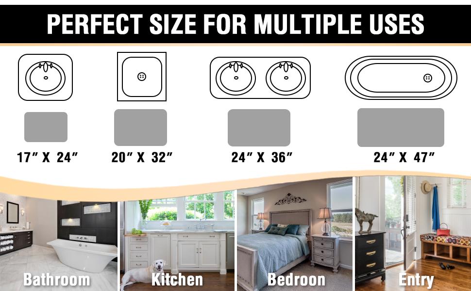 H.VERSAILTEX Bath Mat Bath Rug for Bathroom Luxury Chenille Bathroom Rug Mat Extra Soft and Absorbent Microfiber Shaggy Rugs Non Slip Rug Quick Dry Bath Mat Washable