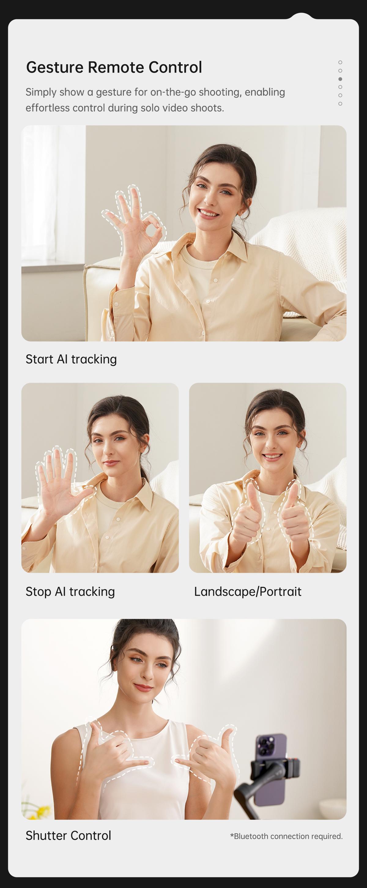 Hohem iSteady V3 New Gimbal Stabilizer for SmartiPhone, 3-Axis Phone Gimbal, Magnetic AI Tracker, Built-in Extendable Rod & Tripod, Detachable Remote Control,selfiestick,Phone Accessories,Suitable for Android & iPhone 17 series, Travel, Vlog, TikTok