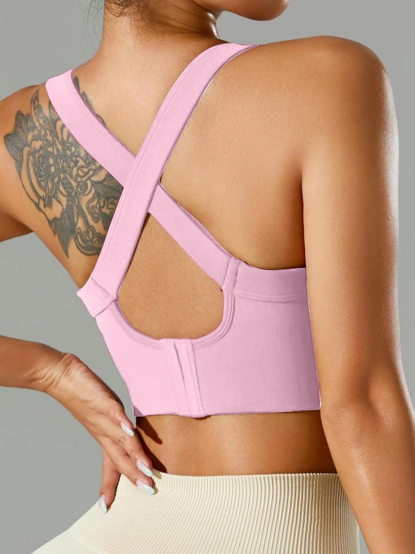 High-Strength Shockproof Sports Bra with Cross-Back Buckle Closure, Women's Athletic Underwear for Gym and Workout
