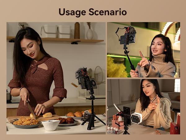 SmallRig Phone Tripod Mount, Anti-Pinch Smartphone Holder, Phone Clamp with 2 Cold Shoe Mounts, Vertical and Horizontal Phone Clip Tripod Attachment, for iPhone, Samsung 4366