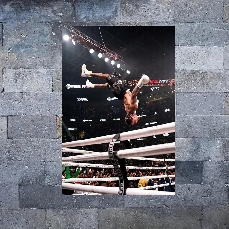 Javonta Davis Boxing Canvas Art Poster - 30.48x 45.72cm inches, Unframed - Dynamic Wrestler Action Scene, High-Quality Canvas - Suitable for Bedroom and Office Decoration, Ideal Gift for Sports Enthusiasts