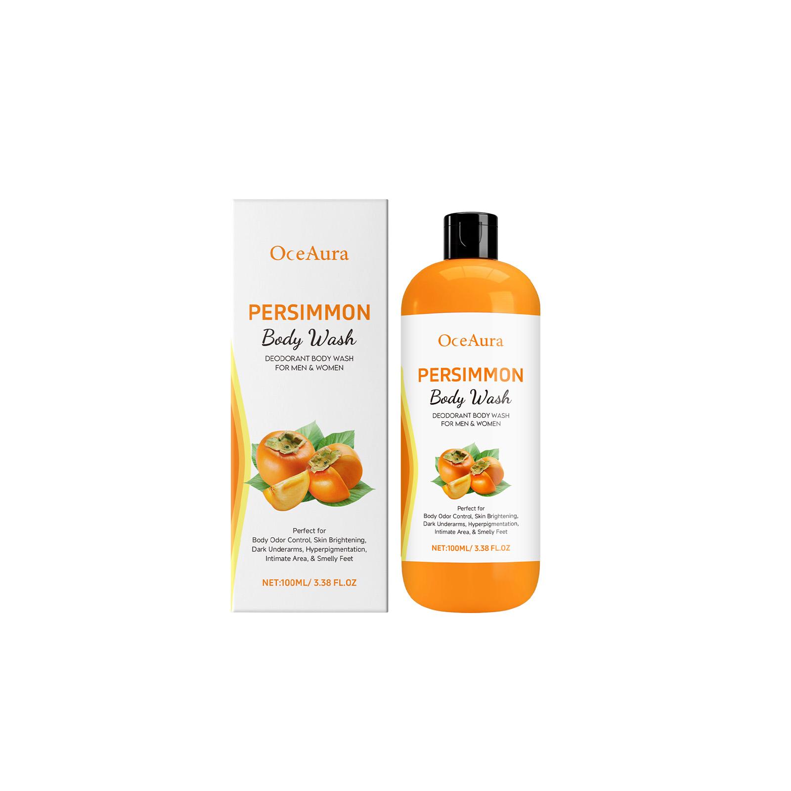 Persimmon Body Wash, Gentle Moisturizing Cleanser, Smooths and Nourishes Skin, Plant Extracts, Liquid Form, Single Item