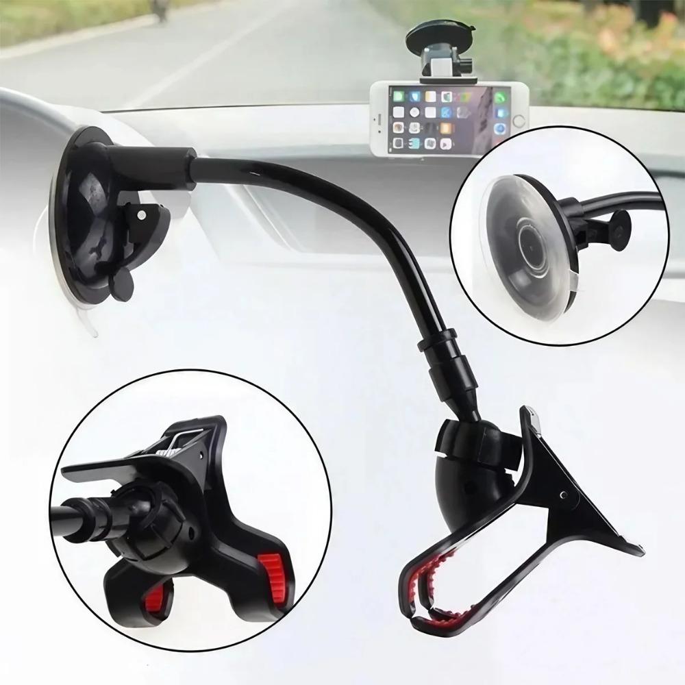 Universal Car Phone Mount for Truck & SUV - Multi-Joint Long Arm Suction Cup Holder with Gravity Auto-Lock, Anti-Shake Vibration Damping for All Smartphones, Secure Driving Navigation