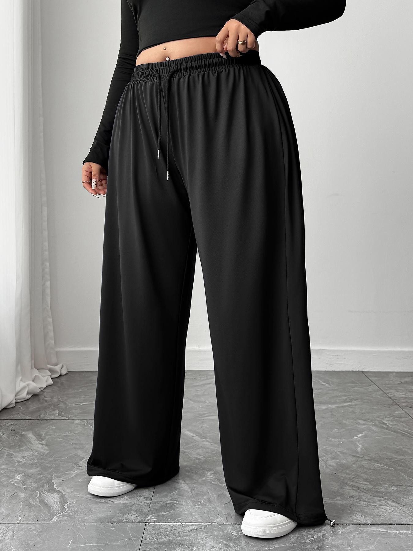 Women's High-Waisted Casual Pants, Stretchy Loose-Fit Ankle-Length Trousers for All Seasons, Gym & Outdoor Activities