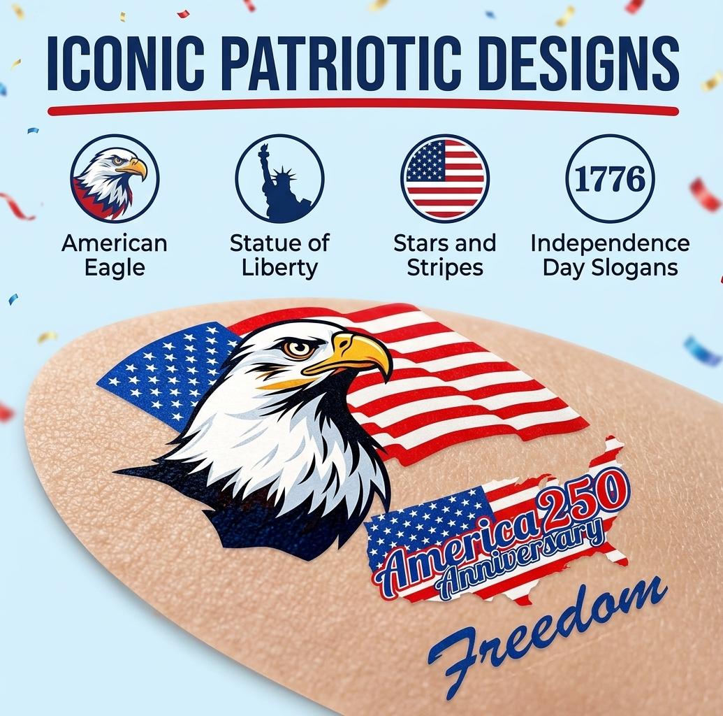 American Flag Temporary Tattoo Stickers, Waterproof Us Patriotic Tattoos, Independence Day, American National Symbol, Temporary Tattoos