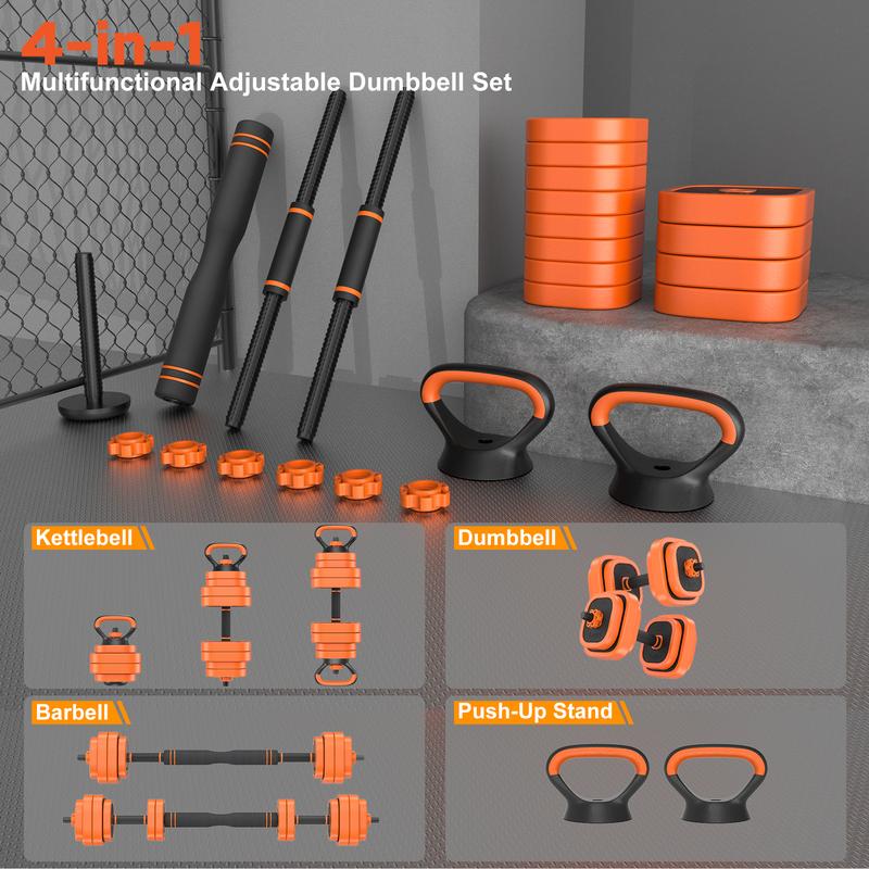 Bearbro 45/65/85lbs Adjustable Dumbbells Set, 4 in 1 Free Weights Dumbbells Set with Connector Used as Dumbbell, Barbell, Push up Stand, Kettlebells for Home Gym Exercises,dealsforyoudays
