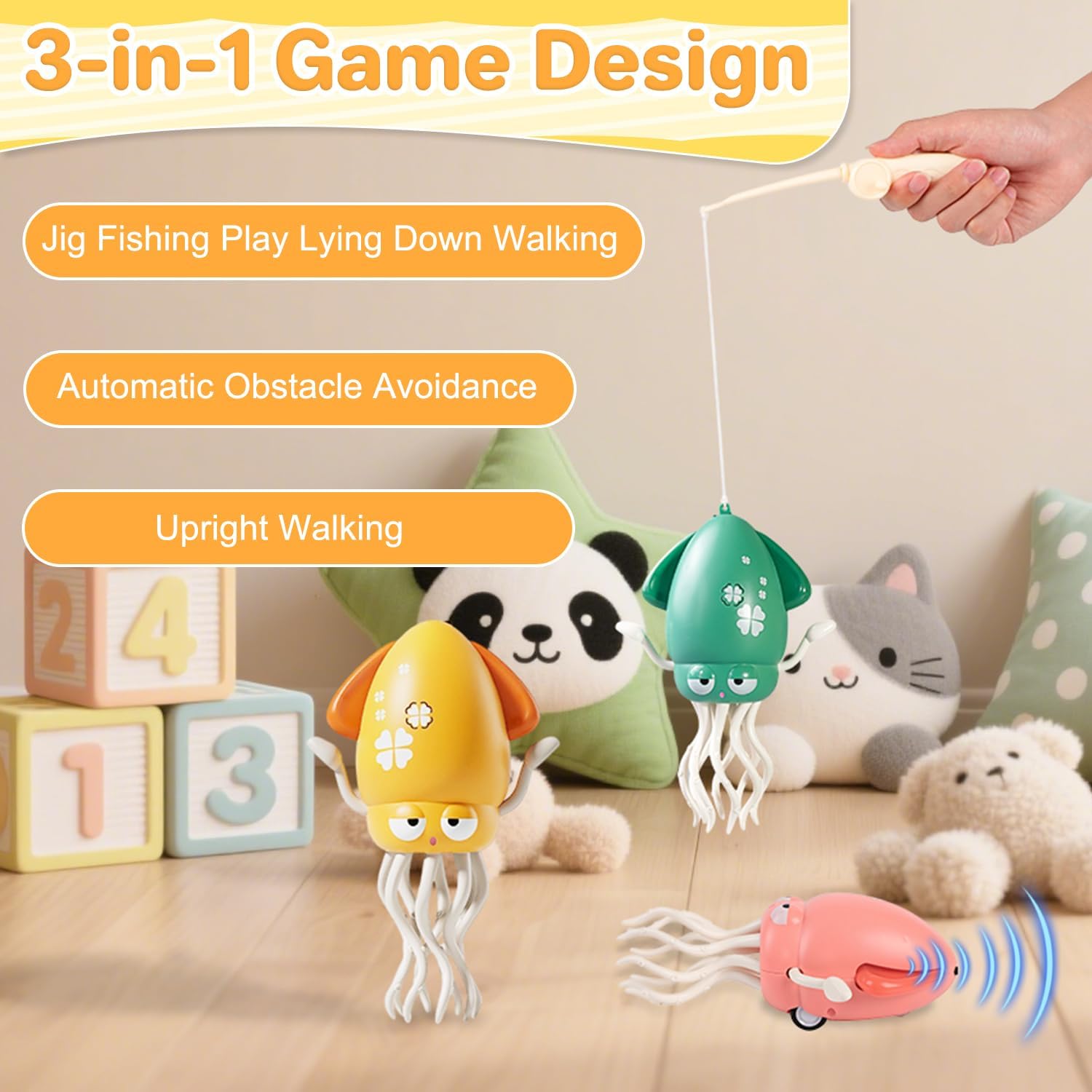 Magic Dancing Octopus Toy - Auto Electric Dancing & Obstacle Avoidance! Self-Navigating Octopus Dance Machine - 8 Tentacles of Pure Fun | pet toy | kids toy