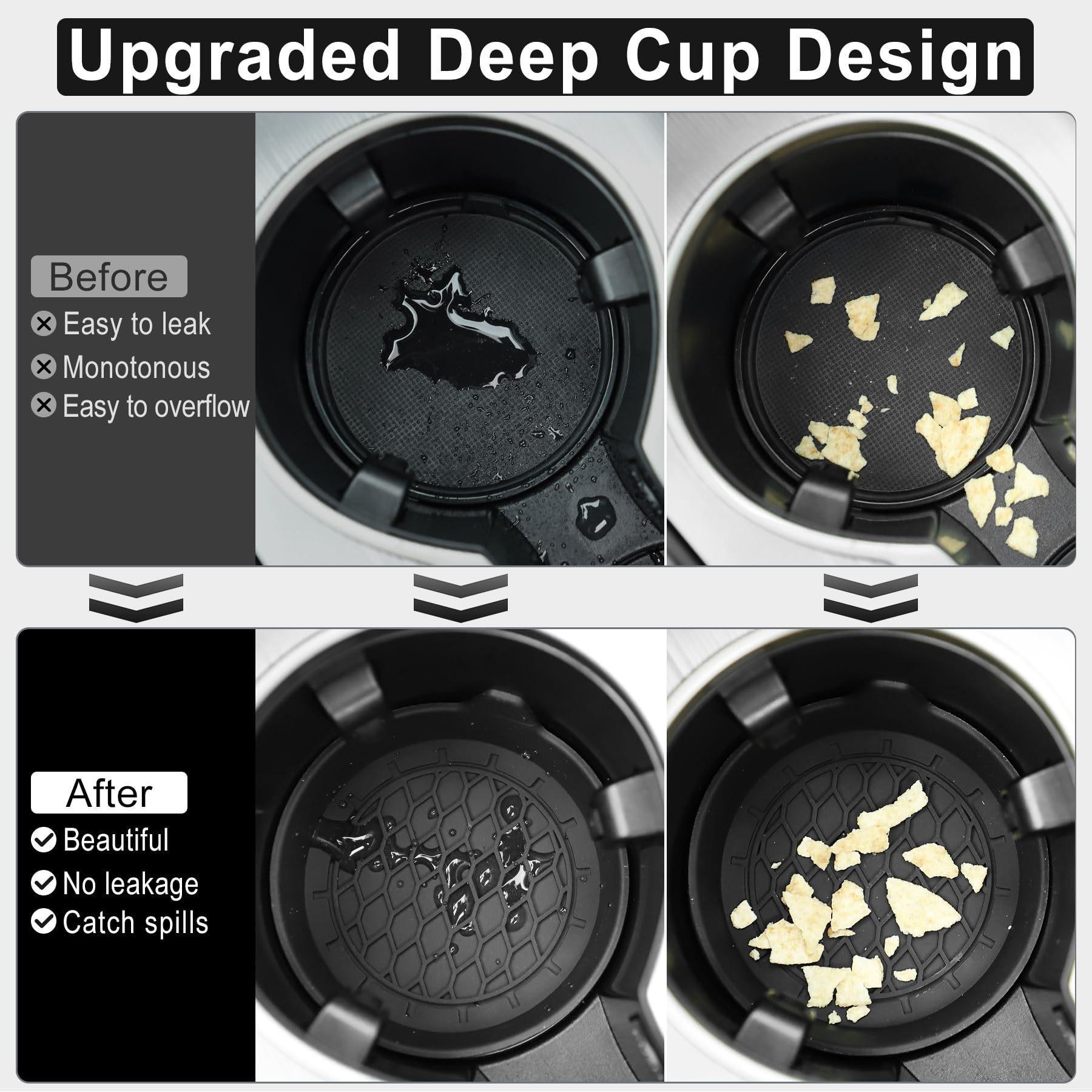 4-Pack Car Cup Holder Non-Slip Pads, Silicone Cup Mats, Universal Interior Accessories, Durable & Easy to Clean, Perfect for All Vehicles