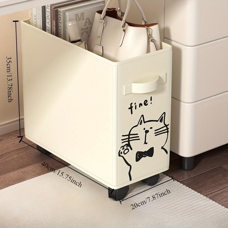 Under Desk Rolling Storage Cart, Mobile Office Organizer, Wheeled Push Cart, Under Desk Shelf, Space-Saving Storage Basket