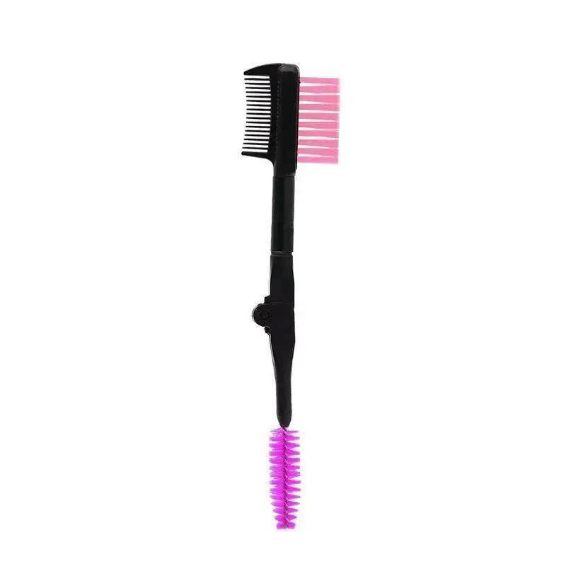 Foldable 3-in-1 Eyebrow Brush, Compact Professional Precision Makeup Tool with Nylon Spoolie and Smoothing Comb for Travel, Detangle, Travel Kit, Fold & Go, Compact Folded, 3Pcs, Makeup Brushes, Styling, Comb + Spoolie, All-In-One Styling