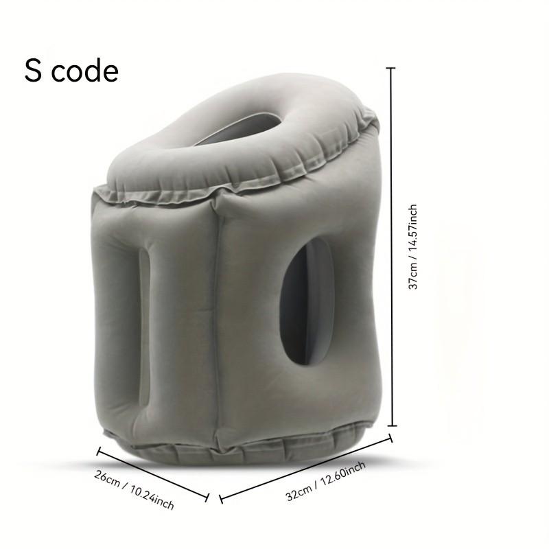 Portable Inflatable Nap Pillow for Airplane Train Long Distance Travel, Lumbar Support Rest Cushion, Comfortable Midday Sleep Aid