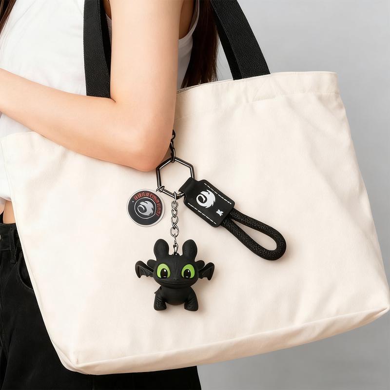 How to Train Your Dragon Toothless Glow in the Dark Keychain, Glowing Eyes and Moving Wings, Backpack Zipper Decoration, Christmas Gift, Home Decor, Birthday Present, Keychain Pendant