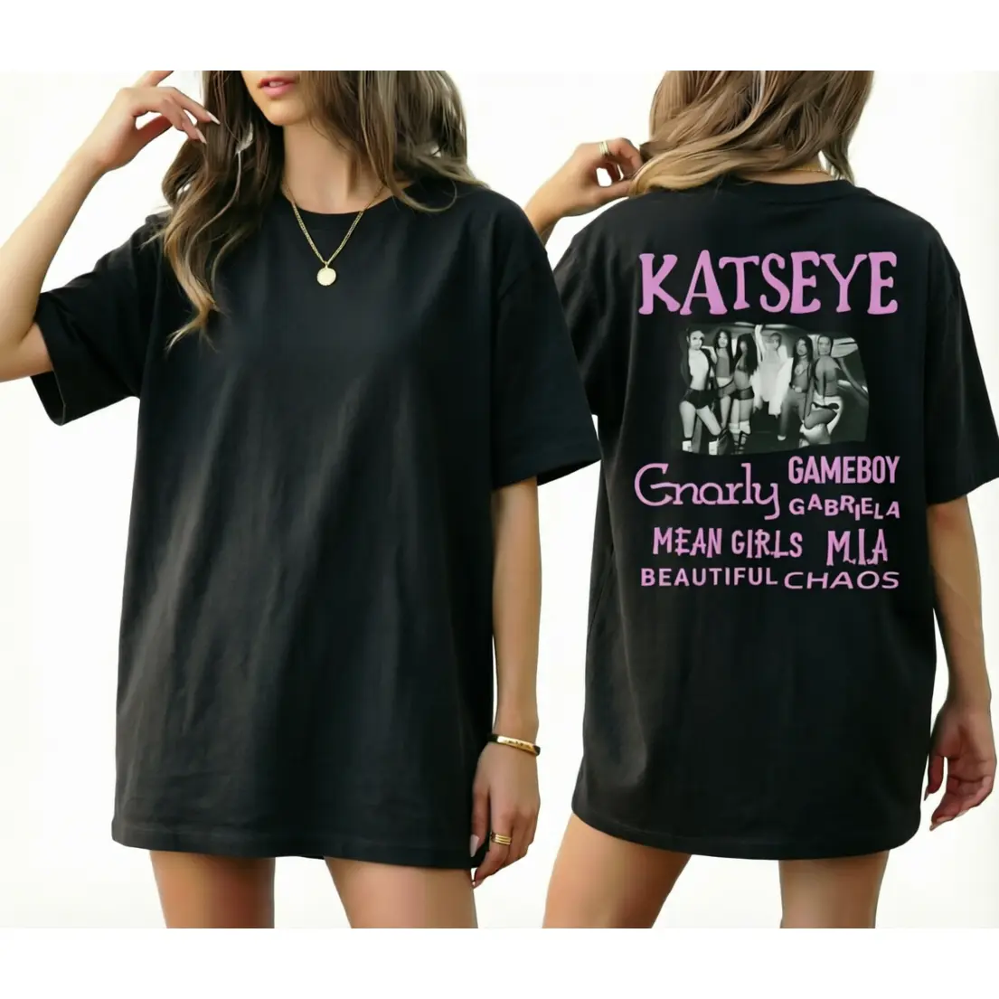 KATSEYE Vintage Double Sided Comfort Colors Shirt Pop Culture t Shirts Music Band Graphic tees Casual Streetwear Cotton breathable Tee black navy grey short sleeve fashion top