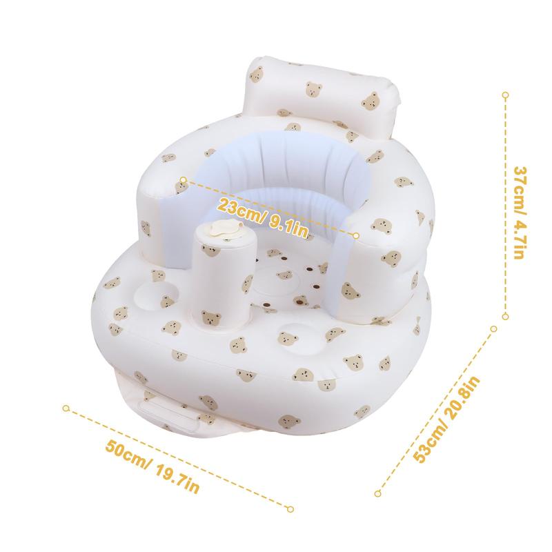 Baby Floor Chair for Sitting Up, Inflatable Baby Seat with Harness for Babies,Baby Seats for Infants, Blow Up Baby Chair with Built in Air Pump