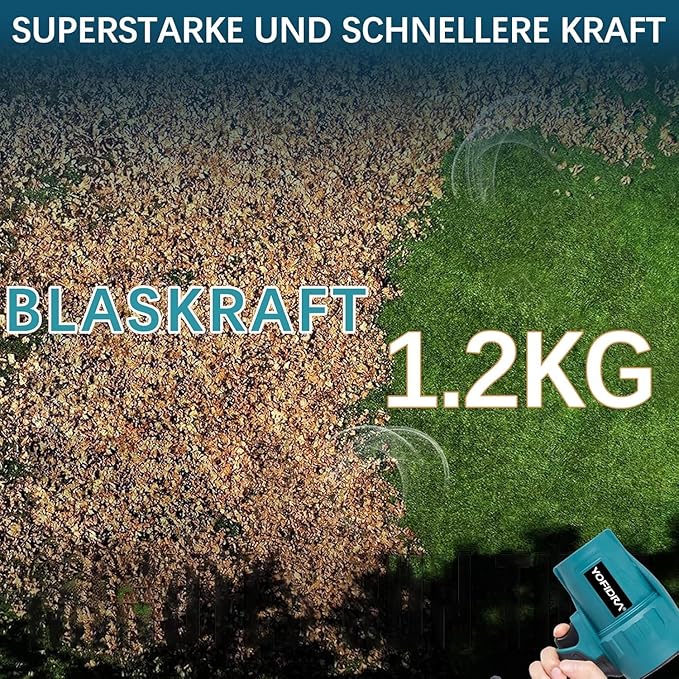 Turbo Jet Blower, Wireless Powered Mini Jet Blower, Impact Portable Snow Removal Device for Cars, Battery with 2*4000mAh Batteries, 576 km/h Brushless Snow Blower, 28000 RPM for Blowing Leaves, Snow, Dust, Blowing Force 1.2 kg (Blue) Tool Kit