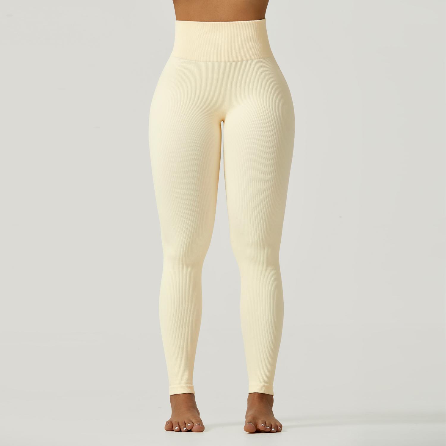 NcmRyu Women's High-Waist Ribbed Leggings - GRS-Certified Buttery-Soft Recycled Fabric Booty-Lifting Activewear yoga pant women Gym Tights Clothes Casual Comfy Sporty